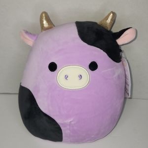 ALEXIE 🐄 Purple & Black Cow w Gold Horns Original Squishmallow by Kelly Toy